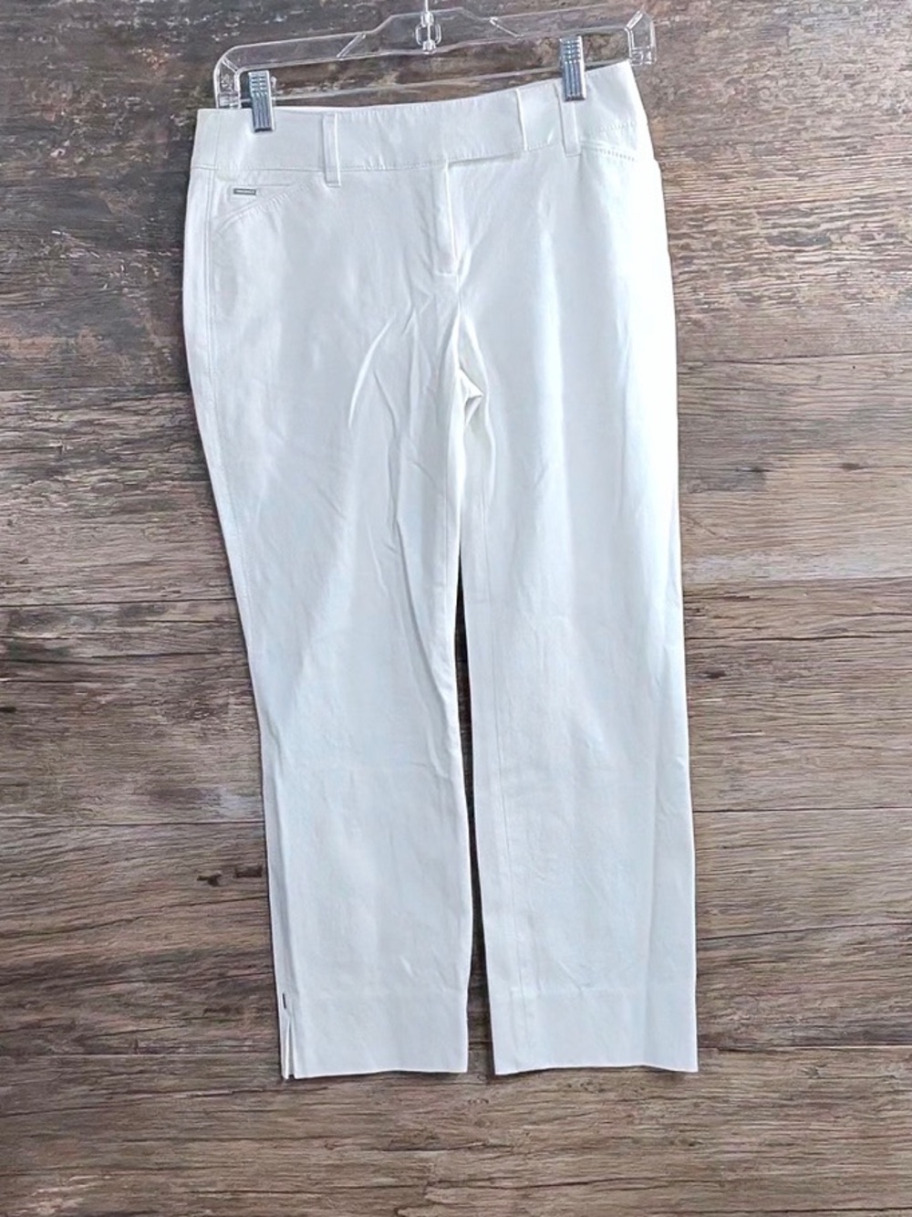 White House Black Market White Cropped Straight-Leg Pants